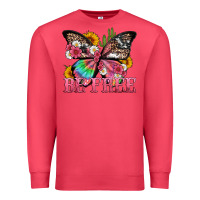 Cardinal be free with butterfly and cactus flowers Premium Sweatshirt - Artiststas