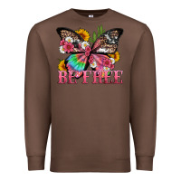 Chestnut be free with butterfly and cactus flowers Premium Sweatshirt - Artiststas