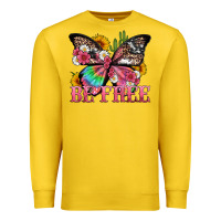 Lemon be free with butterfly and cactus flowers Premium Sweatshirt - Artiststas