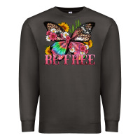 Smoke be free with butterfly and cactus flowers Premium Sweatshirt - Artiststas