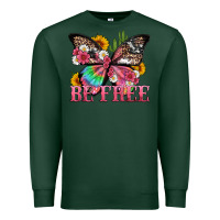 Sports Green be free with butterfly and cactus flowers Premium Sweatshirt - Artiststas