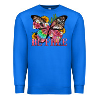 True Royal be free with butterfly and cactus flowers Premium Sweatshirt - Artiststas