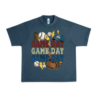 Midnight Navy Game Day lightning bolt Baseball Urban Heavy Tee - HowdyJamesFarm