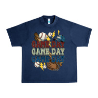 Navy Game Day lightning bolt Baseball Urban Heavy Tee - HowdyJamesFarm