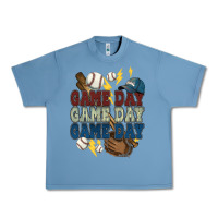 Pebble Blue Game Day lightning bolt Baseball Urban Heavy Tee - HowdyJamesFarm