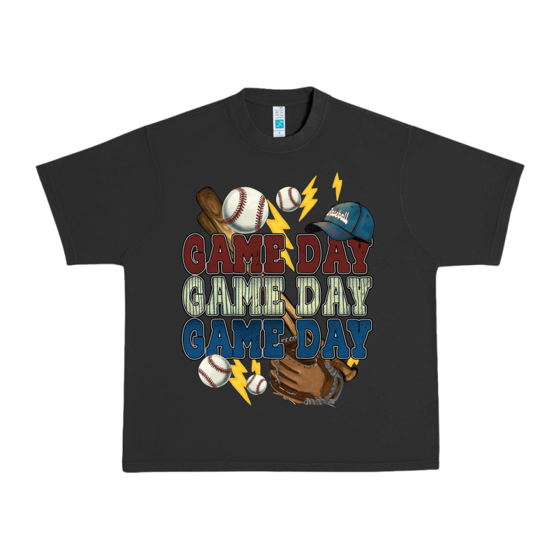 Game Day Lightning Bolt Baseball Urban Heavy Tee by HowdyJamesFarm | Teevron