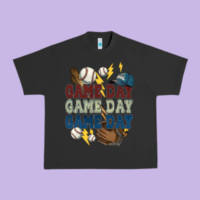 Game Day Lightning Bolt Baseball Urban Heavy Tee Designed By Howdyjamesfarm