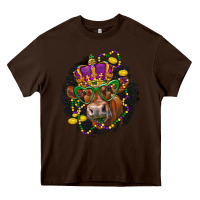 Chocolate Brown Mardi Gras red Angus Heavy Core Tee - LillyAllenDesigns