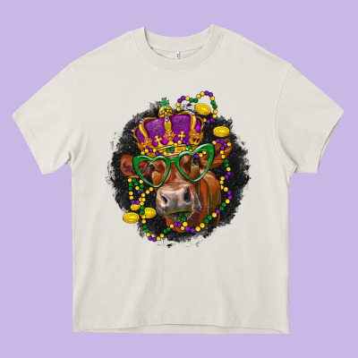 Mardi Gras Red Angus Heavy Core Tee Designed By Lillyallendesigns