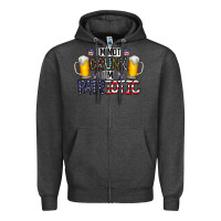 Charcoal Heather I'm Not Drunk I'm Patriotic Zipper Hoodie - CowhideDigitalArt