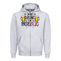 Heather Grey I'm Not Drunk I'm Patriotic Zipper Hoodie - CowhideDigitalArt
