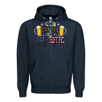 Navy I'm Not Drunk I'm Patriotic Zipper Hoodie - CowhideDigitalArt