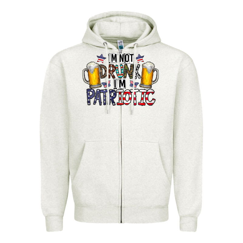 I'm Not Drunk I'm Patriotic Zipper Hoodie by CowhideDigitalArt | Teevron