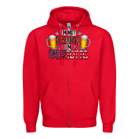 Red I'm Not Drunk I'm Patriotic Zipper Hoodie - CowhideDigitalArt