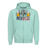Seafoam I'm Not Drunk I'm Patriotic Zipper Hoodie - CowhideDigitalArt