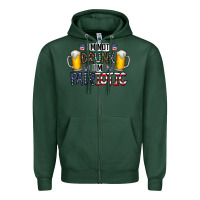 Sports Green I'm Not Drunk I'm Patriotic Zipper Hoodie - CowhideDigitalArt