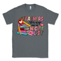 Charcoal Heather Teachers Always Make The Nice List Classic Tee - CowhideDigitalArt