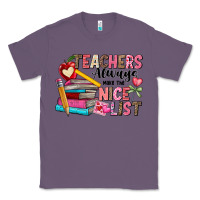 Lavender Teachers Always Make The Nice List Classic Tee - CowhideDigitalArt