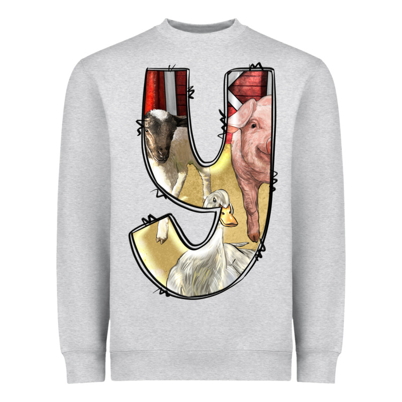 Farm Life Alphabet Lowercase Letters Y Heavyweight Sweatshirt by BundleAndBundleShop | Teevron