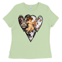 Matcha Country Cupid Valentine Cowhide Heart Ladies Tee - Bettercallsaul