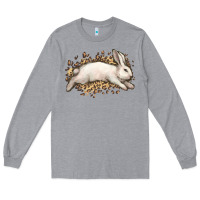 Heather Grey Bunny Rabbit leopard Easter Day Long Sleeve Tee - HowdyJamesFarm