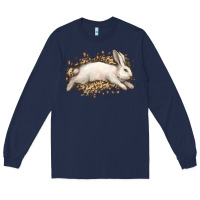 Navy Bunny Rabbit leopard Easter Day Long Sleeve Tee - HowdyJamesFarm