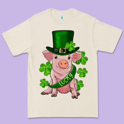 St. Patrick's Day Lucky Baby Pig Premium Tee Designed By Ranaportraitstore