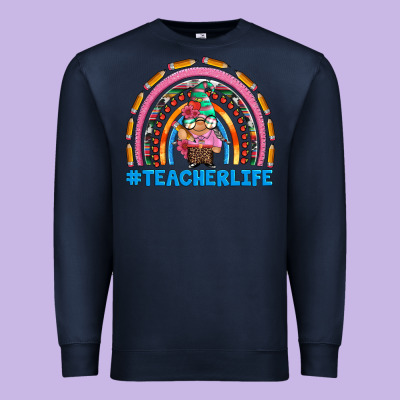 Teacherlife And Teacher Gnome Rainbow Premium Sweatshirt Designed By Artiststas