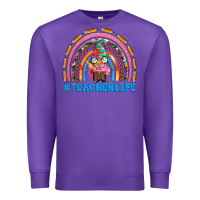 Purple teacherlife and teacher gnome rainbow Premium Sweatshirt - Artiststas