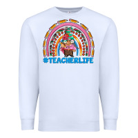 White teacherlife and teacher gnome rainbow Premium Sweatshirt - Artiststas