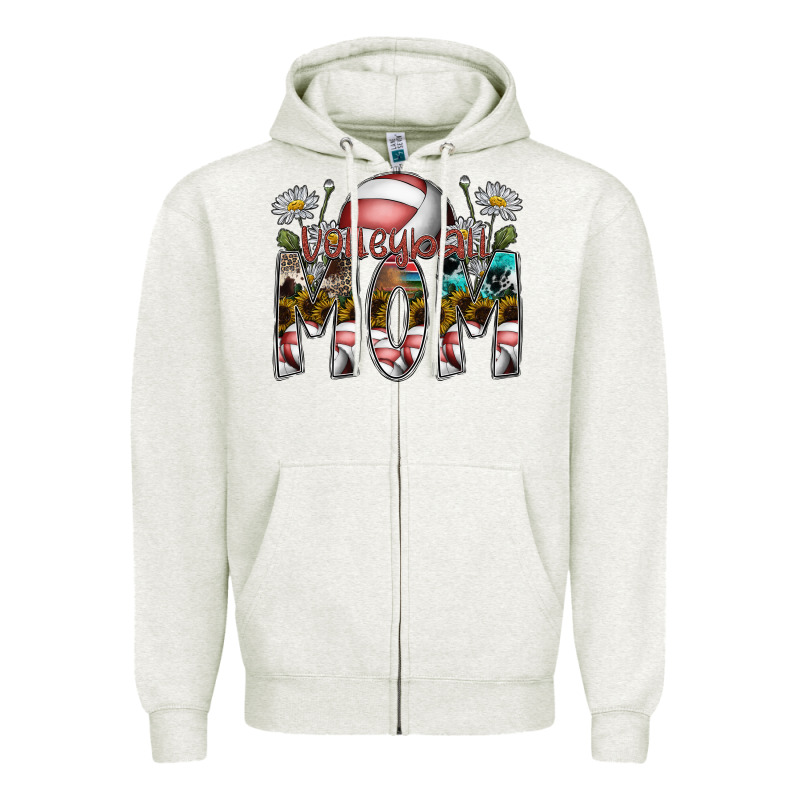 Volleyball Mom Zipper Hoodie by SublimationCraftShop | Teevron