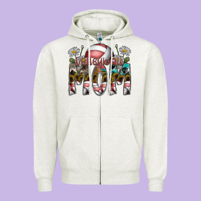 Volleyball Mom Zipper Hoodie Designed By Sublimationcraftshop