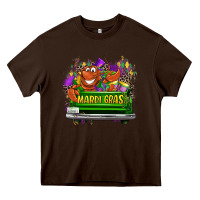 Chocolate Brown Mardi Gras truck Heavy Core Tee - LillyAllenDesigns