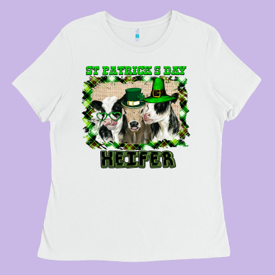 St Patricks Day Heifer Ladies Tee Designed By Bettercallsaul