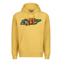 Antique Gold tennessee map long haired cow Premium Hoodie - Jasminsmagicworld