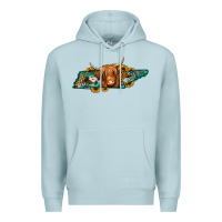Blue Mist tennessee map long haired cow Premium Hoodie - Jasminsmagicworld
