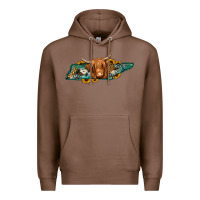 Chestnut tennessee map long haired cow Premium Hoodie - Jasminsmagicworld