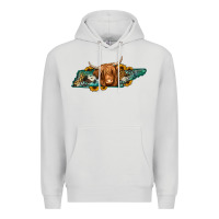 Dove Grey tennessee map long haired cow Premium Hoodie - Jasminsmagicworld