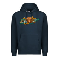 Navy tennessee map long haired cow Premium Hoodie - Jasminsmagicworld