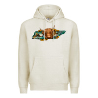 Oatmeal Heather tennessee map long haired cow Premium Hoodie - Jasminsmagicworld