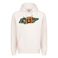 Pale Pink tennessee map long haired cow Premium Hoodie - Jasminsmagicworld