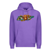 Purple tennessee map long haired cow Premium Hoodie - Jasminsmagicworld