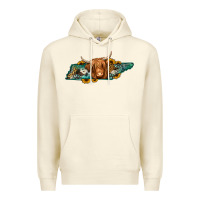 Sandshell tennessee map long haired cow Premium Hoodie - Jasminsmagicworld