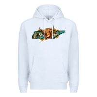 White tennessee map long haired cow Premium Hoodie - Jasminsmagicworld