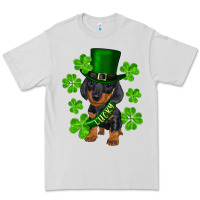 Dove Grey st. patrick's day lucky dachshund puppy Premium Tee - RanaPortraitStore