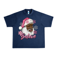 Pink Christmas African American Santa Believe Urban Heavy Tee | Teevron