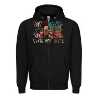 Black fram fresh christmas trees Zipper Hoodie - SublimationCraftShop