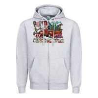 Heather Grey fram fresh christmas trees Zipper Hoodie - SublimationCraftShop