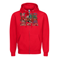 Red fram fresh christmas trees Zipper Hoodie - SublimationCraftShop