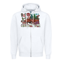 White fram fresh christmas trees Zipper Hoodie - SublimationCraftShop